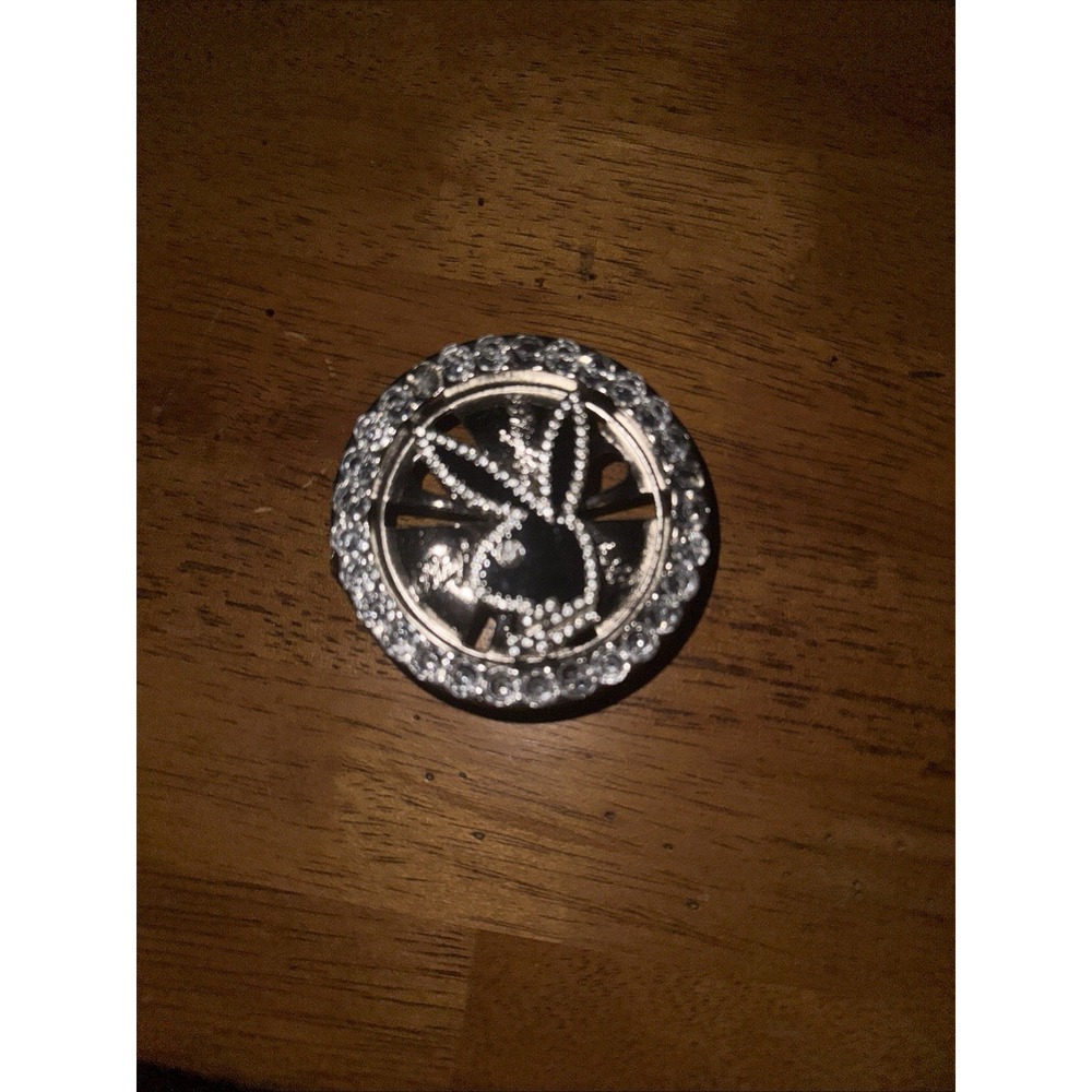 Vintage Spinning PLAYBOY Bunny Rhinestone Belt Buckle